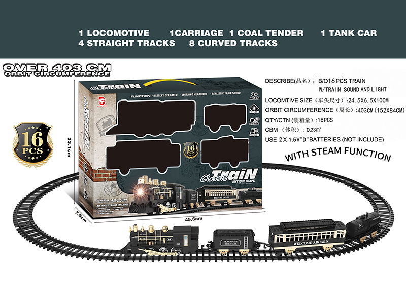 B/O Steam Rail Train(Light & Music & Steam)