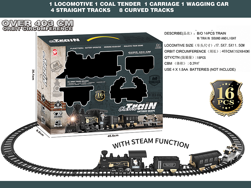 B/O Steam Rail Train(Light & Music & Steam)