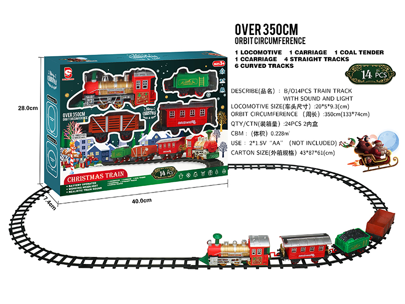 B/O Christmas Rail Train With Lights And Sound