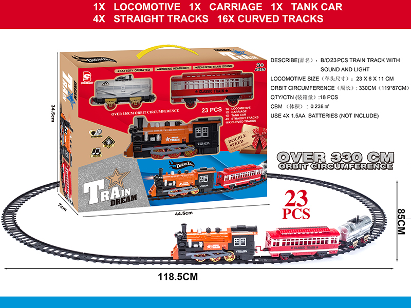 B/O Christmas Rail Train With Lights And Sound