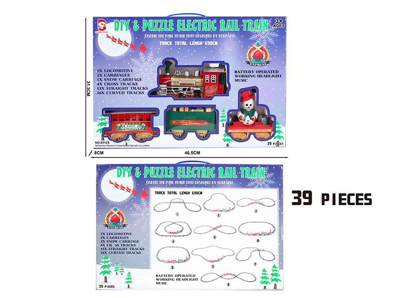 DIY B/O Christmas Rail Train With Light And Music, Christmas IC