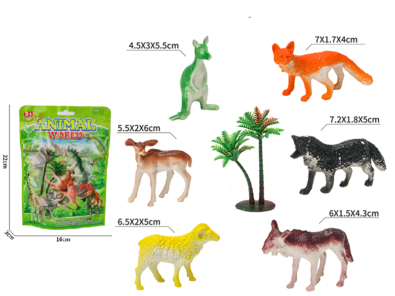 6 Solid Animals Set