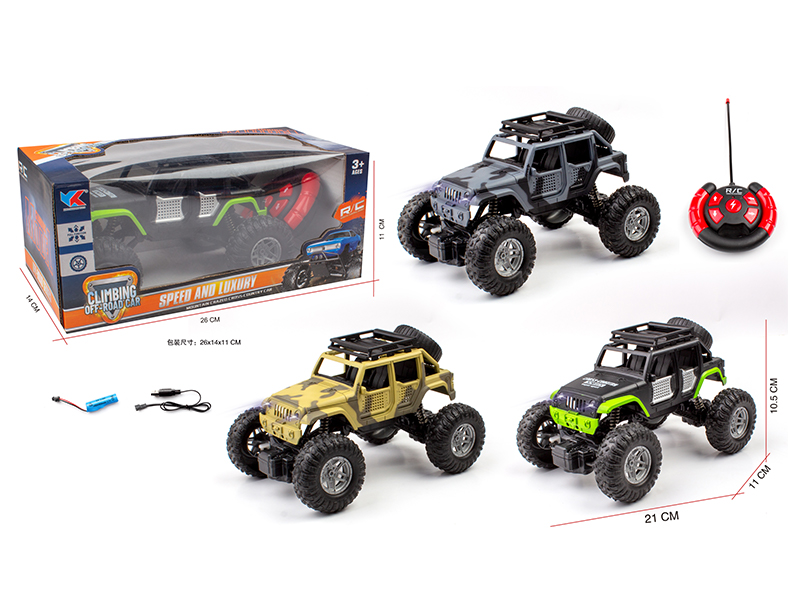 1:18 4CH R/C Wrangler Off-Road Climbing Vehicle With Light