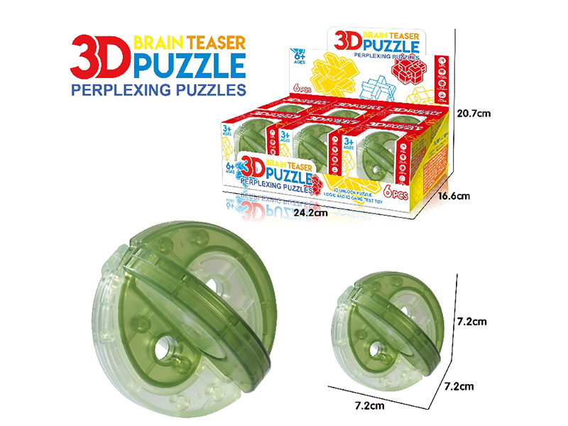 3D Puzzle Kongming Lock(Bagua Lock)6pcs