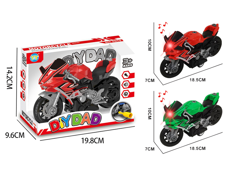 DIY Friction Motorcycle With Light And Sound