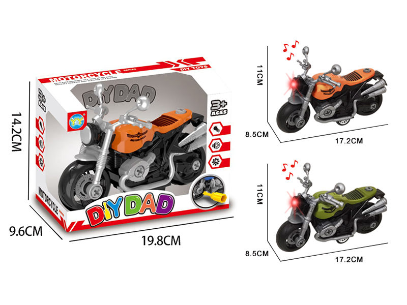 DIY Friction Motorcycle With Light And Sound