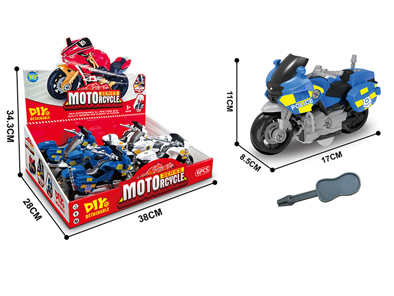 DIY Friction Motorcycle(2 Colors)6pcs