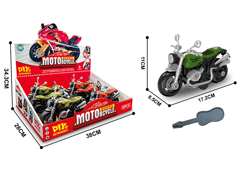DIY Friction Motorcycle(2 Colors)6pcs