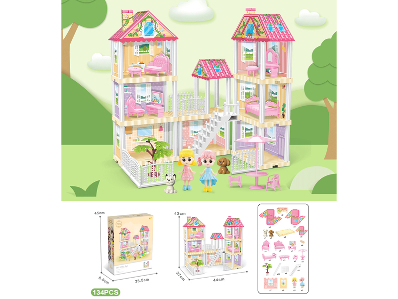 DIY Villa With Doll*2 (134PCS)