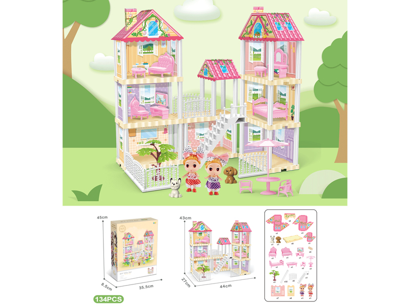 DIY Villa With Doll*2 (134PCS)