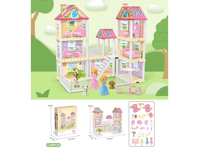 DIY Villa With Doll*2 (134PCS)