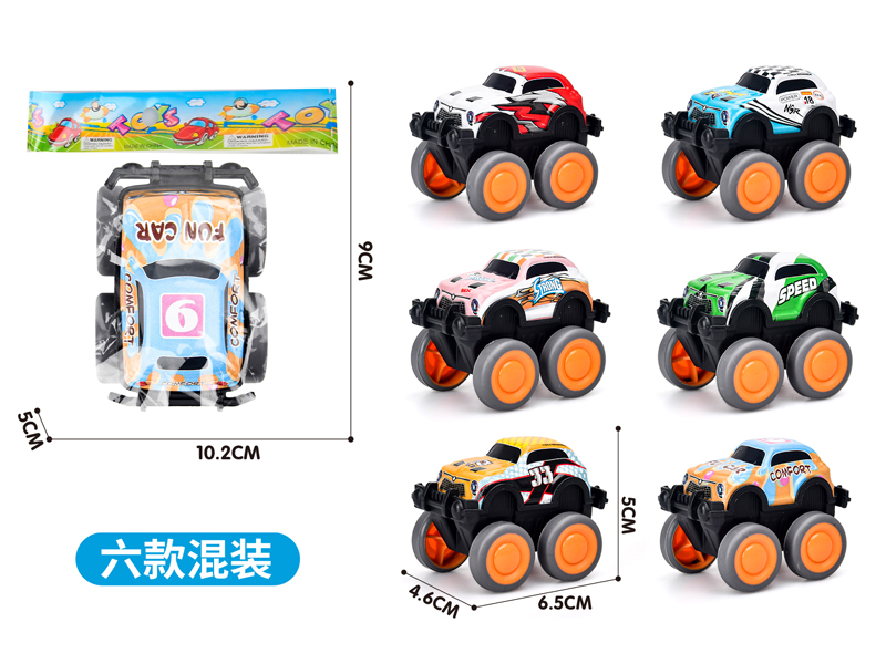Pull Back Cartoon Off-Road Metal Vehicle