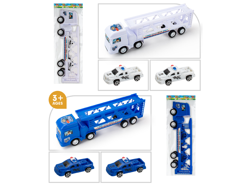 Friction Towing Vehicle+2 Slide Police Car