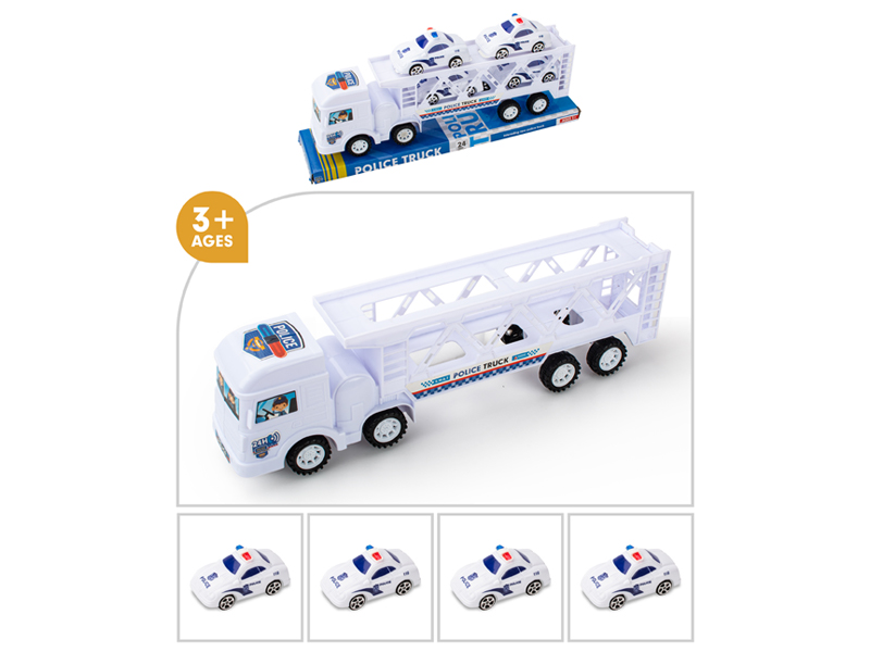 Friction Towing Vehicle+4 Slide Police Car