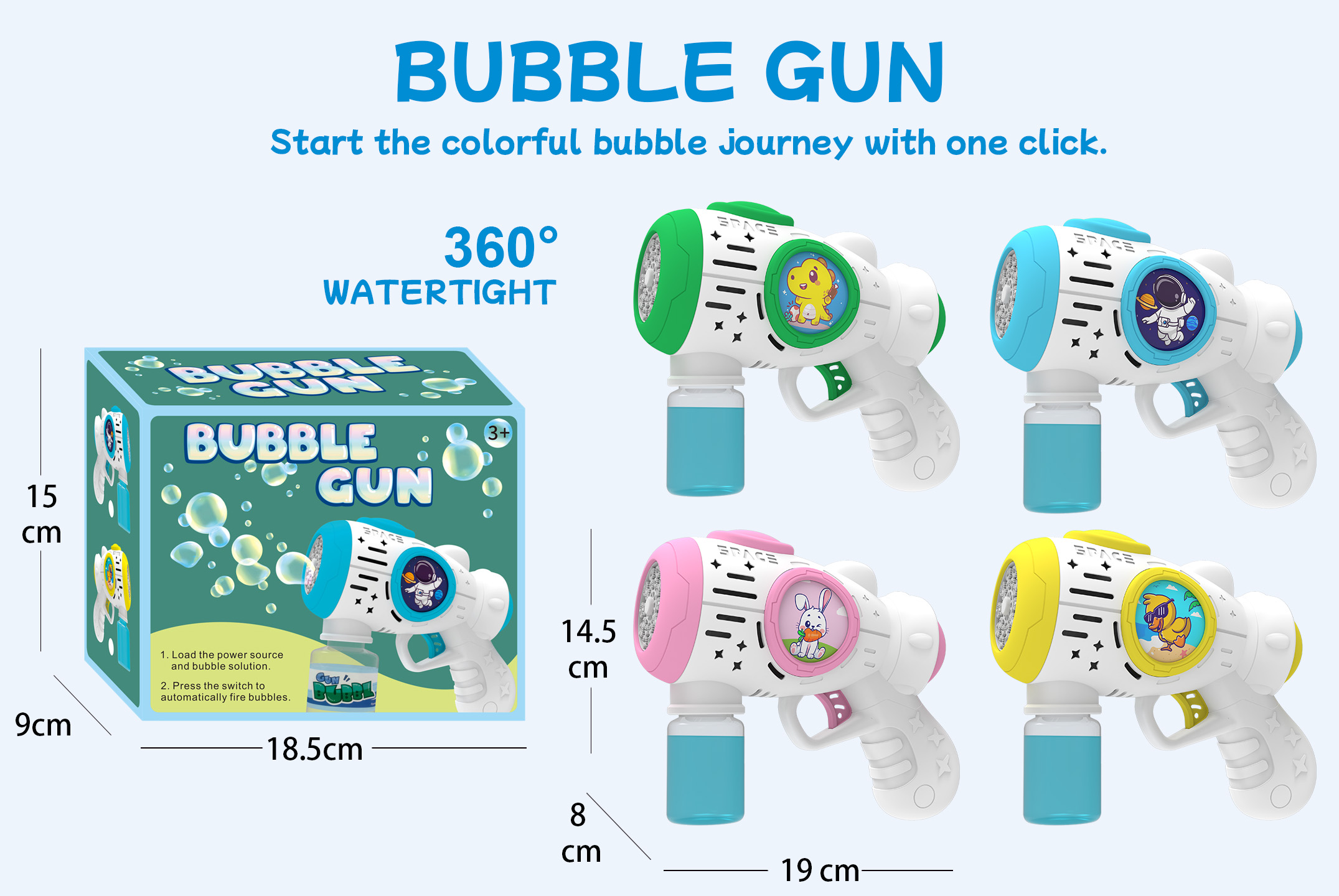 Multihole Automatic Space Bubble Gun (With Lights)