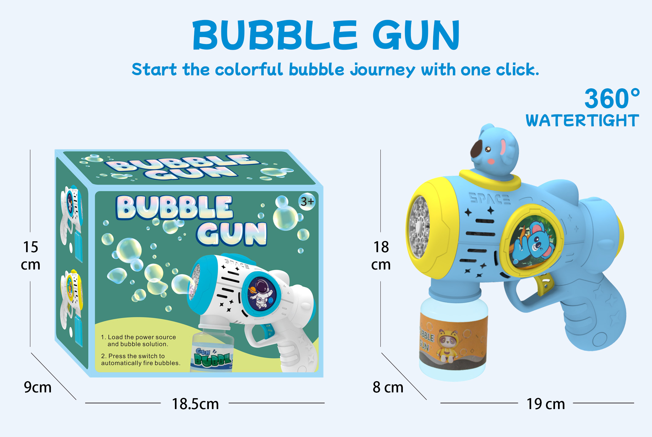Multihole Automatic Koala Bubble Gun (With Lights)