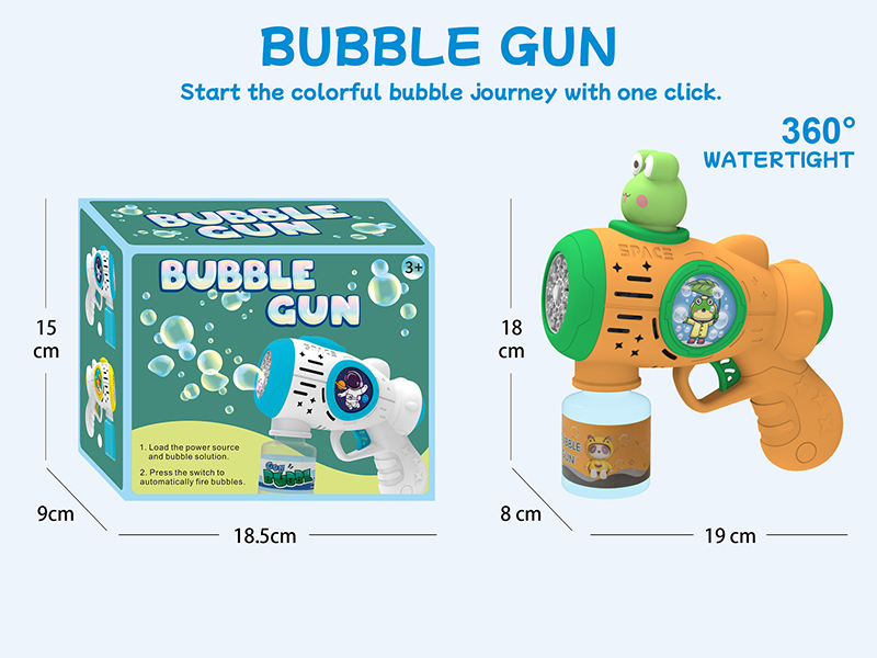 Multihole Automatic Frog Bubble Gun (With Lights)
