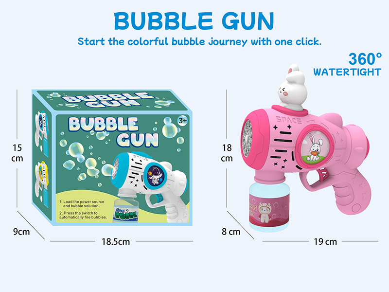 Multihole Automatic Rabbit Bubble Gun (With Lights)