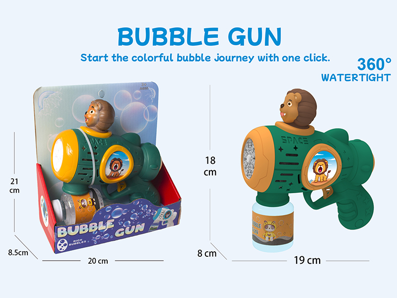 Multihole Automatic Lion Bubble Gun (With Lights)