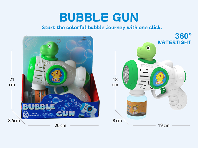 Multihole Automatic Dinosaur Bubble Gun (With Lights)