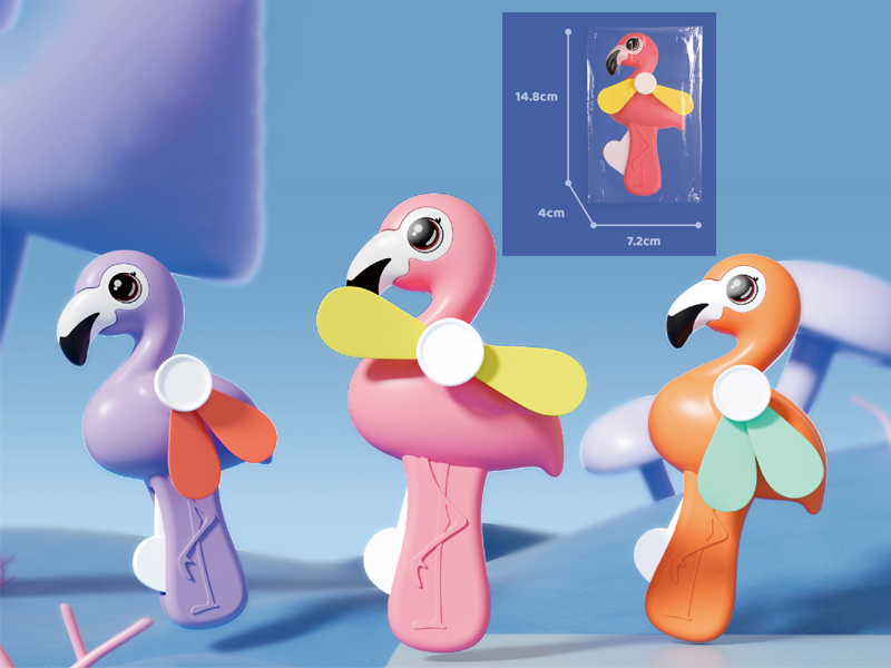 Hand Pressed Fan Flamingo