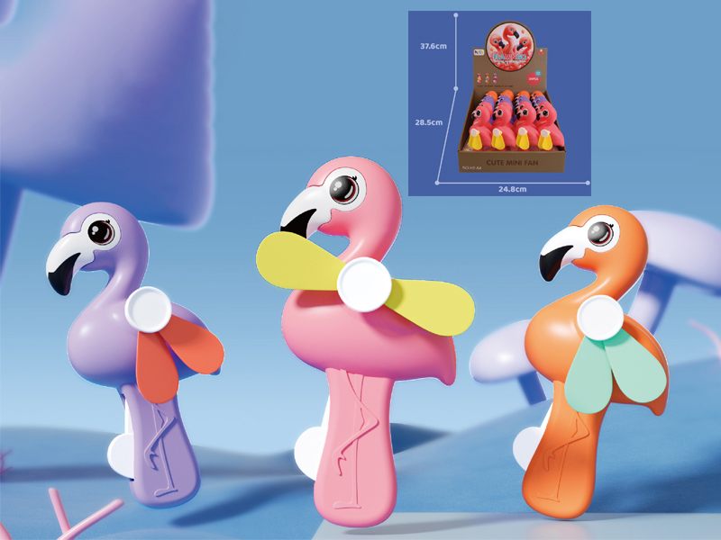 Hand Pressed Fan Flamingo 24PCS