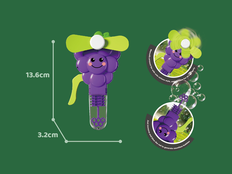 Hand Pressed Fan Bubble Grape