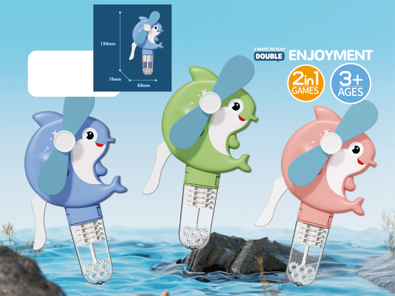 Hand Pressed Fan Bubble Dolphin