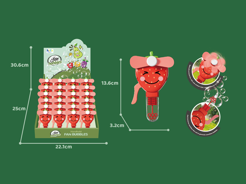 Hand Pressed Fan Bubble Strawberry 24PCS