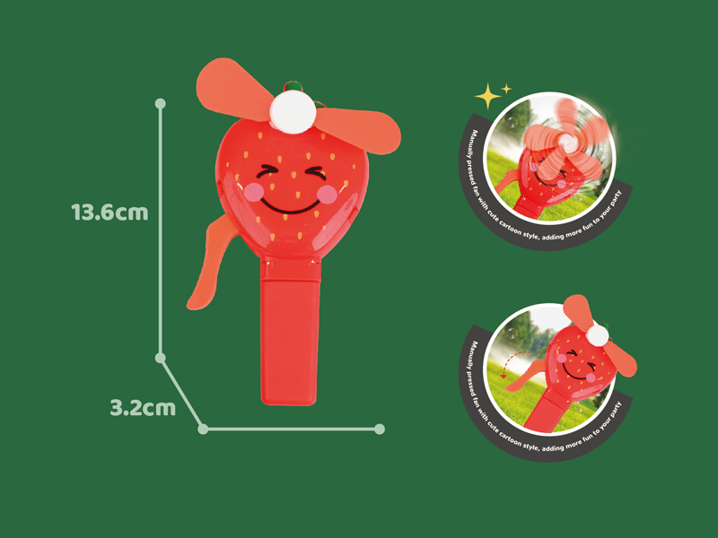 Hand Pressed Fan Strawberry