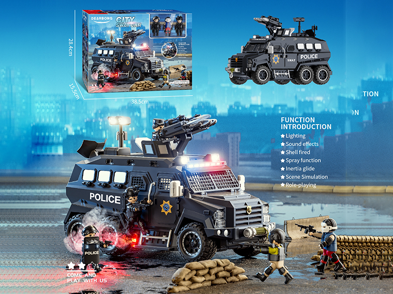 Friction City SWAT Car Scene Set