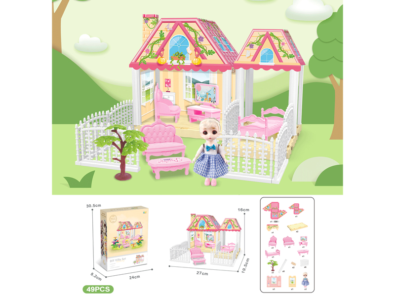 DIY Villa With 6-Inch Doll(49PCS)
