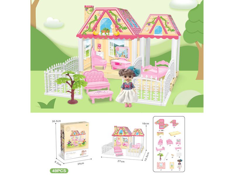 DIY Villa With 6-Inch Doll(49PCS)