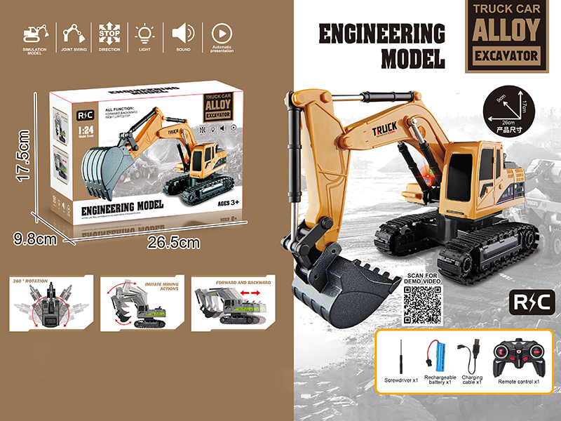 6-Channel Remote Control Engineering Excavator