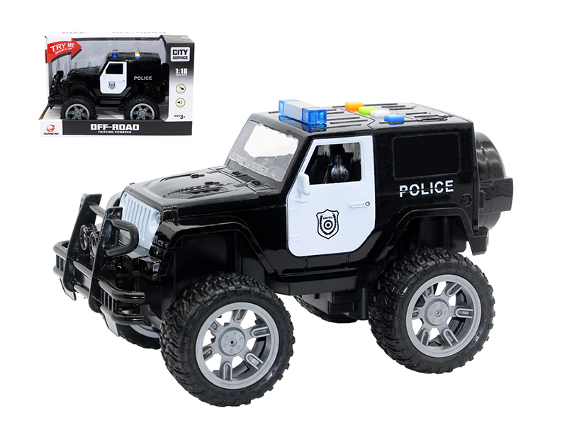 1:16 Friction Police Car With Light And Music, Four Keys