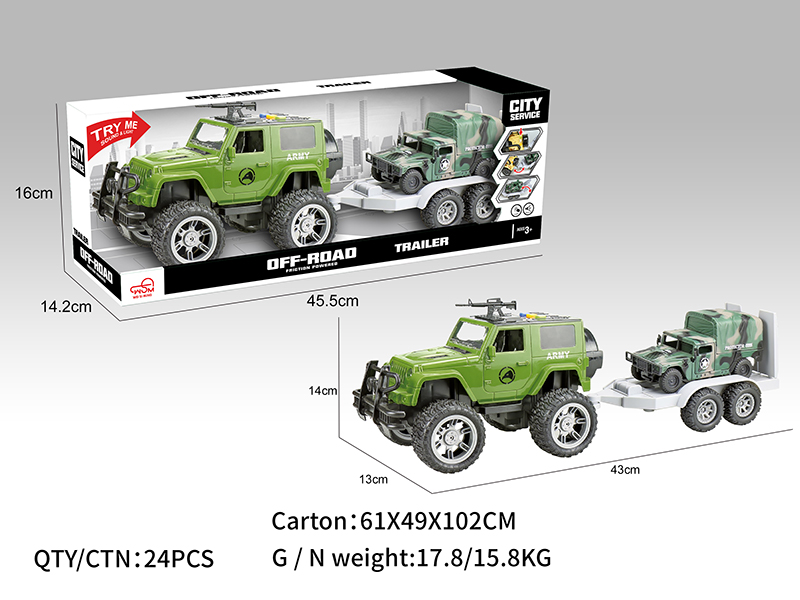 Friction Off-Road Trailer With Light And Music