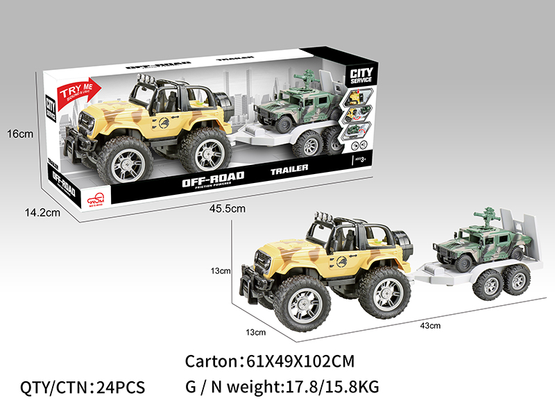 Friction Off-Road Trailer With Light And Music