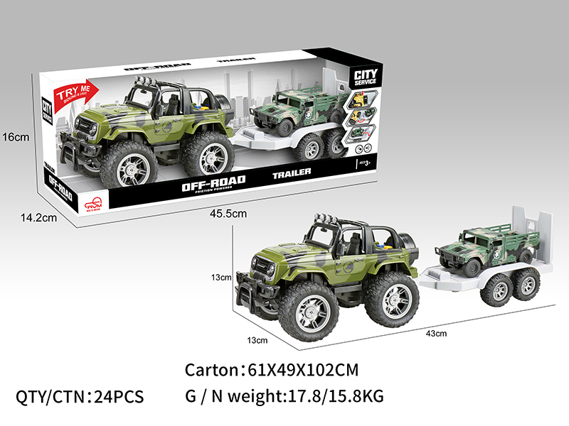 Friction Off-Road Trailer With Light And Music