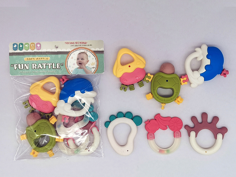 Splicing Baby Rattles(Sea World, 6PCS)Morandi Color
