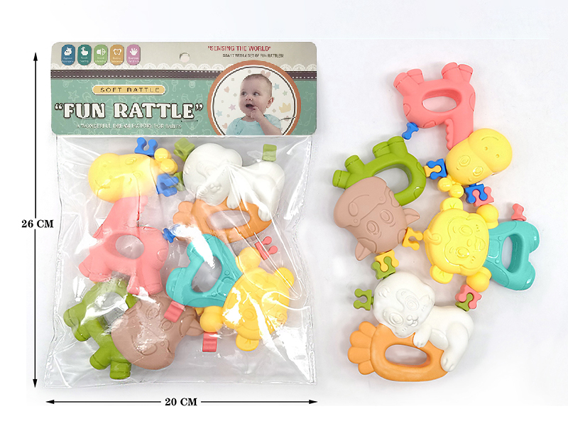 Animal World Splicing Baby Rattles(4PCS)