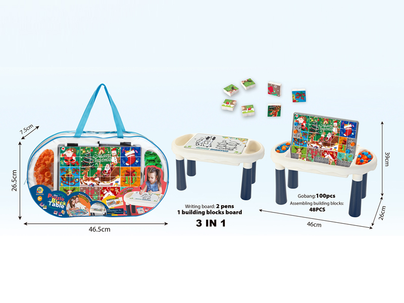 Diy Christmas Puzzle Building Block Table With Drawing Board