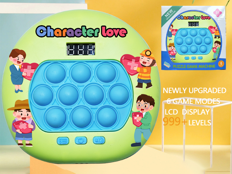 Character Love Theme LCD Display Quick Push Game Machine 999 Levels/6 Game Modes/4 Color Lights