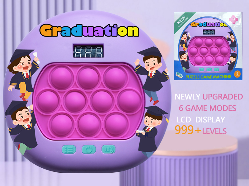 Graduation Theme LCD Display Quick Push Game Machine 999 Levels/6 Game Modes/4 Color Lights