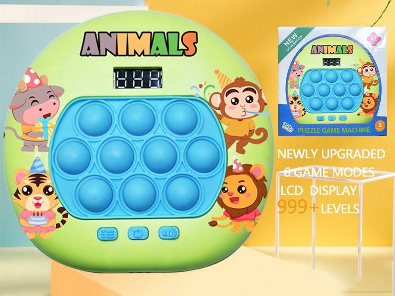 Animals Theme LCD Display Quick Push Game Machine 999 Levels/6 Game Modes/4 Color Lights