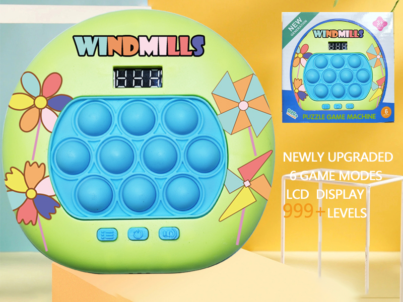 Windmills Theme LCD Display Quick Push Game Machine 999 Levels/6 Game Modes/4 Color Lights