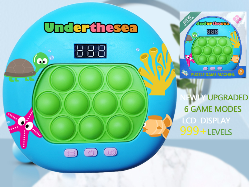 Under The Sea Theme LCD Display Quick Push Game Machine 999 Levels/6 Game Modes/4 Color Lights