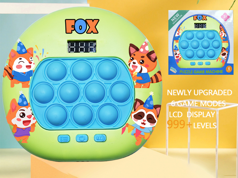 Fox Theme LCD Display Quick Push Game Machine 999 Levels/6 Game Modes/4 Color Lights