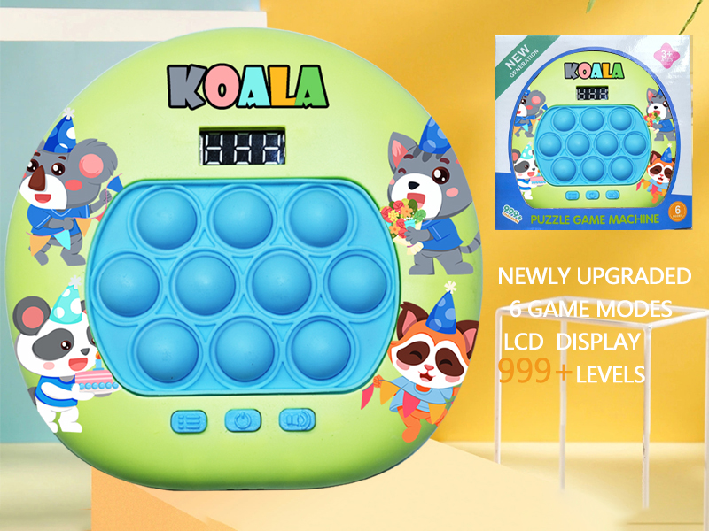 Koala Theme LCD Display Quick Push Game Machine 999 Levels/6 Game Modes/4 Color Lights