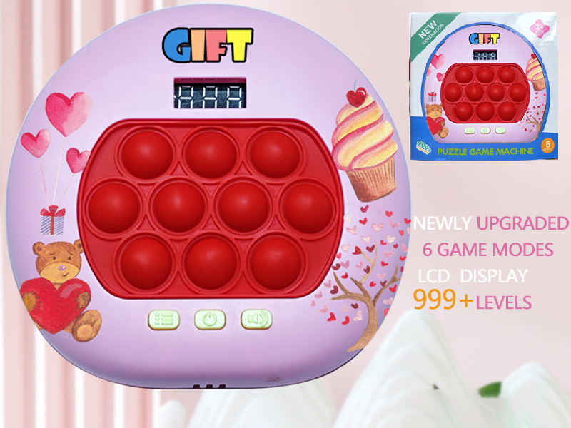 Gift Theme LCD Display Quick Push Game Machine 999 Levels/6 Game Modes/4 Color Lights