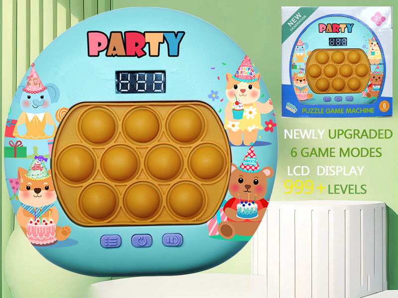Party Theme LCD Display Quick Push Game Machine 999 Levels/6 Game Modes/4 Color Lights